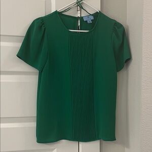 CeCe pleated green blouse